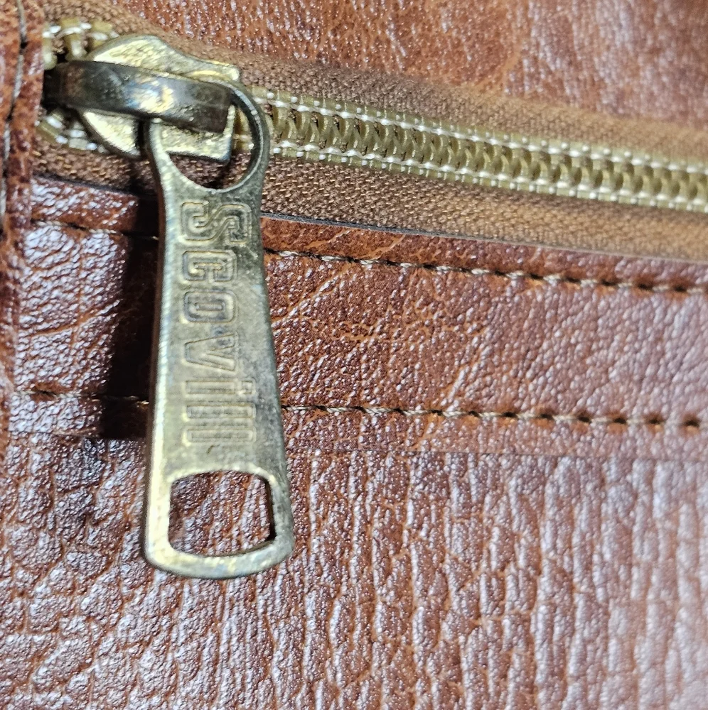 Scovill Cognac Faux Leather Garment Bag